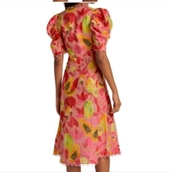 FARM Rio Pink and Yellow Midi Dress - Picture 3 of 13